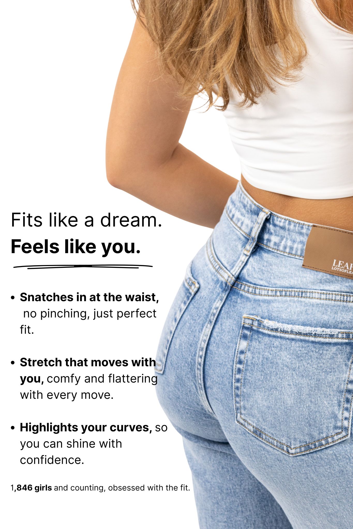 Leah mid waist jeans - stretch